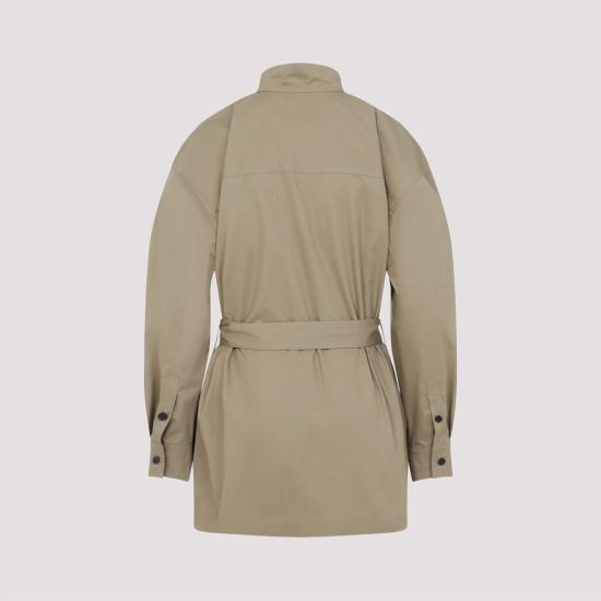  생로랑 블라우스 Saint Laurent 카멜 포플린  세이블 무이유 - SAINT LAURENT