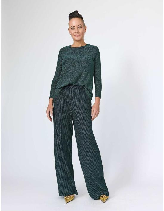  Lindsay Nicholas New York 블라우스 린지 니콜라스 뉴욕 디스코 글리터 브레이슬릿 슬리브 탑 에메랄드