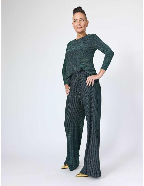  Lindsay Nicholas New York 블라우스 린지 니콜라스 뉴욕 디스코 글리터 브레이슬릿 슬리브 탑 에메랄드 - OTHER BRANDS