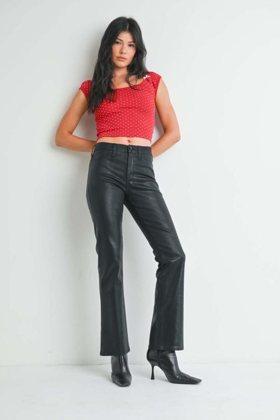  저스트 블랙 데님 데님 팬츠 미드라이즈 부츠컷 시저컷 데님 - JUST BLACK DENIM