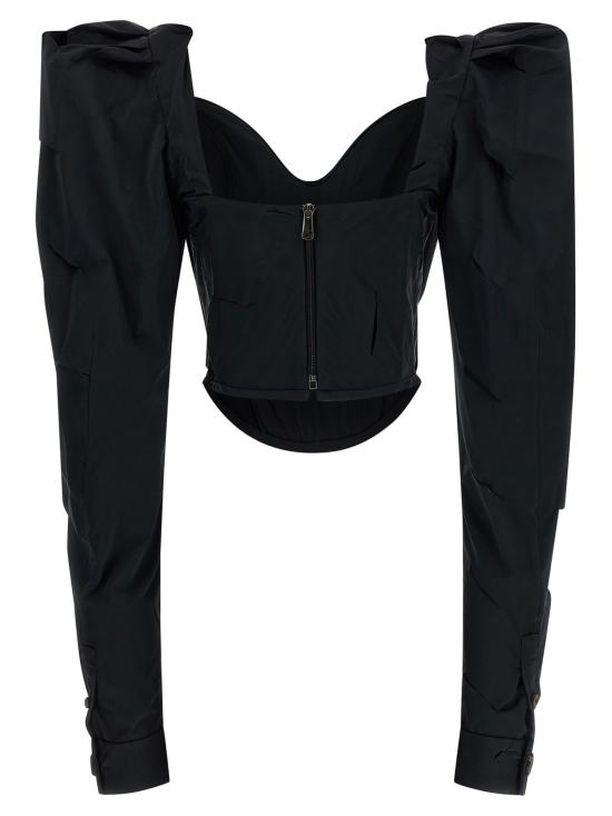  비비안웨스트우드 블라우스 비비안 웨스트우드 LS 선데이 코르셋 탑 블랙 - VIVIENNE WESTWOOD