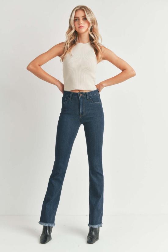  저스트 블랙 데님 데님 팬츠 롱 레그 부츠컷 진 - JUST BLACK DENIM