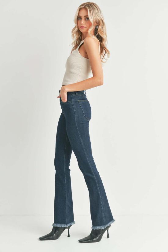  저스트 블랙 데님 데님 팬츠 롱 레그 부츠컷 진 - JUST BLACK DENIM