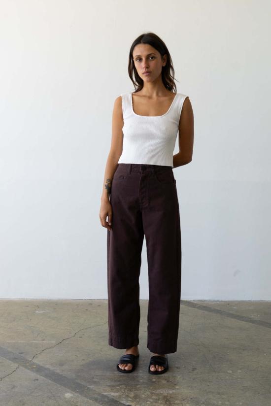  왈츠 데님 팬츠 와이드핏 진 에스프레소 - WALTZ