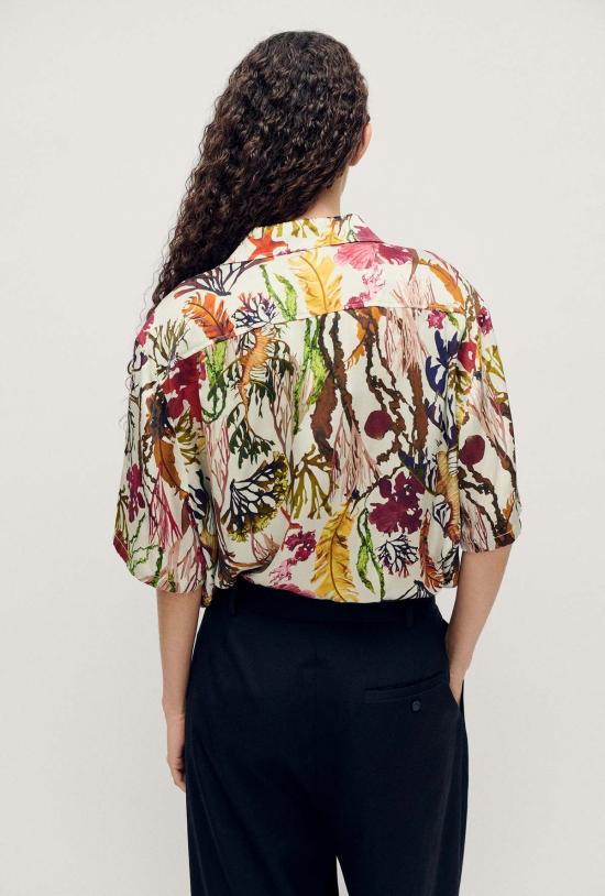  실크 런드리 블라우스 반팔 보이프렌드 셔츠 플랑크토닉 - SILK LAUNDRY