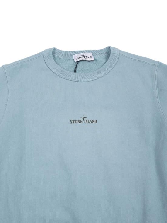  [키즈] 스톤 아일랜드 풀오버 키즈 스웨트셔츠 라이트 블루 - STONE ISLAND