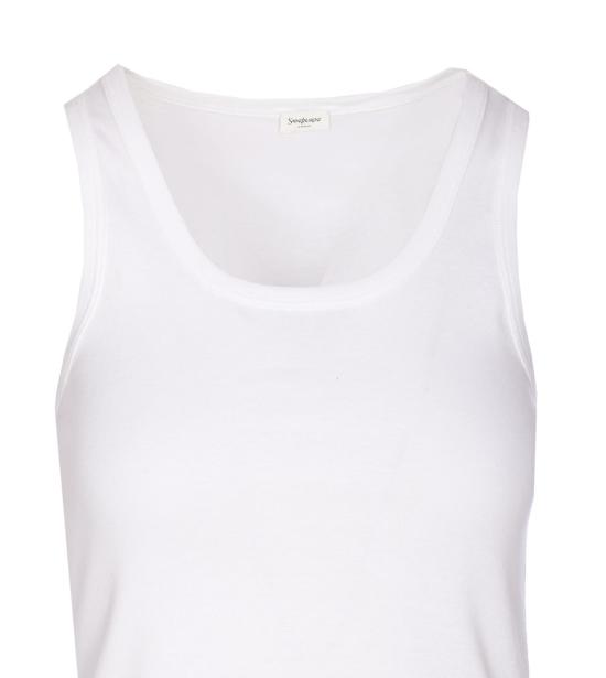  생로랑 민소매 티셔츠 로고 탱크탑 화이트 - SAINT LAURENT