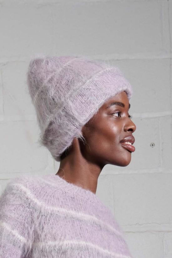  마리아 스탠리 모자 비니 라디쉬 플레드