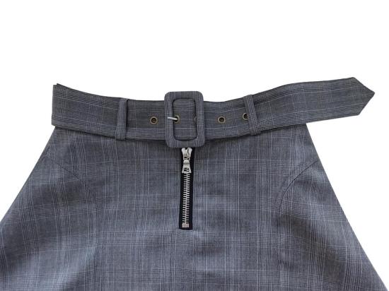  샌디리앙 숏 스커트 Sandy Liang Ilana 스커트 그레이 체크 - SANDY LIANG