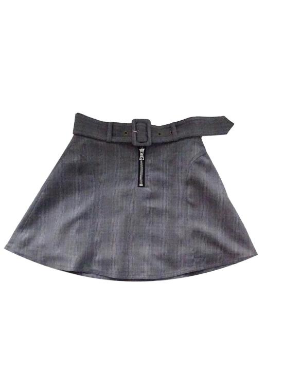  샌디리앙 숏 스커트 Sandy Liang Ilana 스커트 그레이 체크 - SANDY LIANG