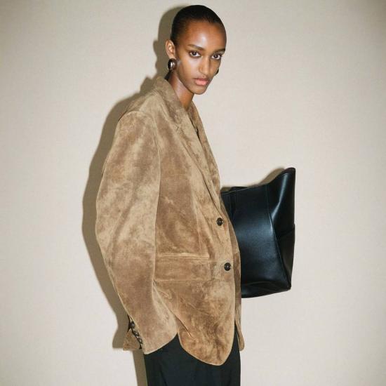  아르마 수트 자켓 베니 그리티 스웨이드 오버사이즈 블레이저 올리브