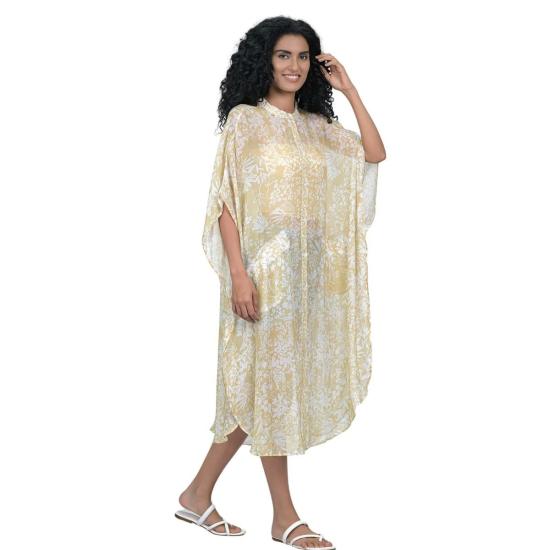  비스마야 롱 원피스 Vismaya 바이너리 전단지 Caftan Golden