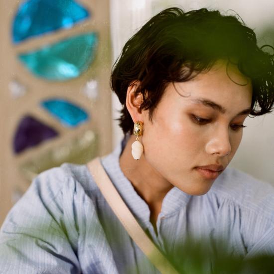  크레시오니 이어링 Crescioni Alma 귀걸이 뼈/황동 - CRESCIONI