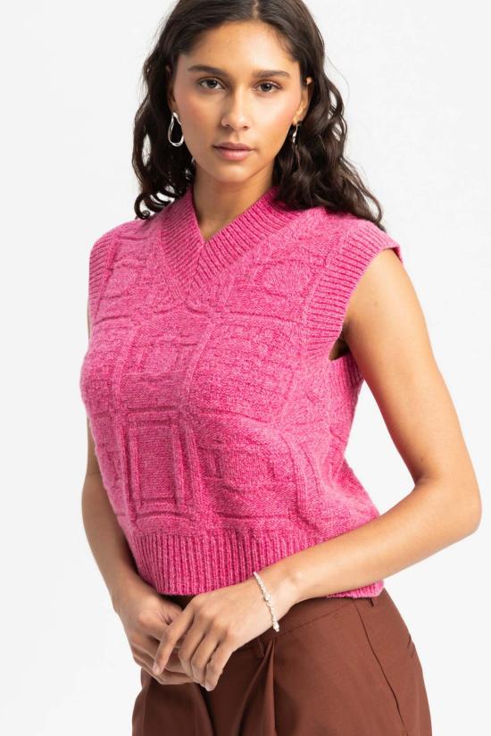  띵킹 뮤 베스트 씽킹 뮤 마이카 니트  핑크 링크 - THINKING MU