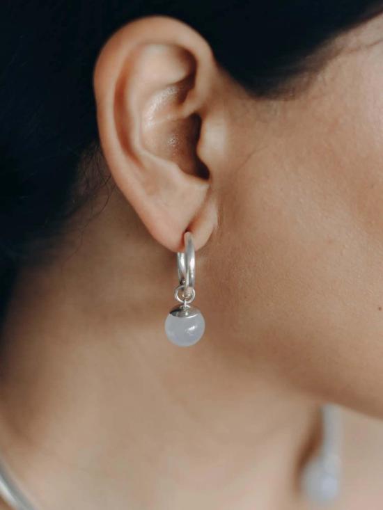  만시 이어링 마안시 교체형 드롭 후프 귀걸이 - MAANCY