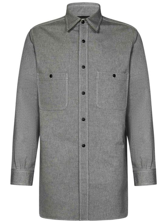  마르지엘라 셔츠 메종  데님 셔츠 그레이