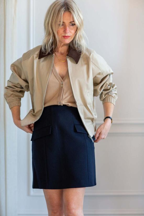  비르기테 허스카인드 숏 스커트 허스킨드 벤자민 스커트 네이비 - BIRGITTE HERSKIND