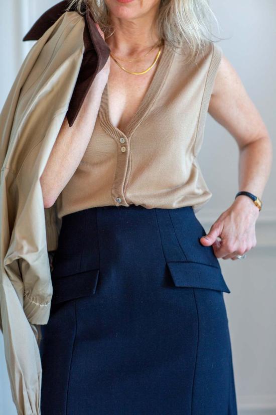  비르기테 허스카인드 숏 스커트 허스킨드 벤자민 스커트 네이비 - BIRGITTE HERSKIND