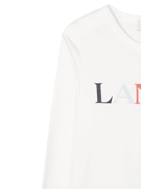  [키즈] 랑방 트레이닝 상의 아동용 티셔츠 콘 로고 화이트 - LANVIN