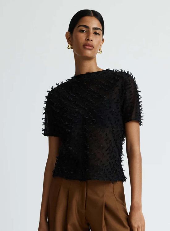  Anna Quan 블라우스 안나 콴 코코 탑 클립드 자카드