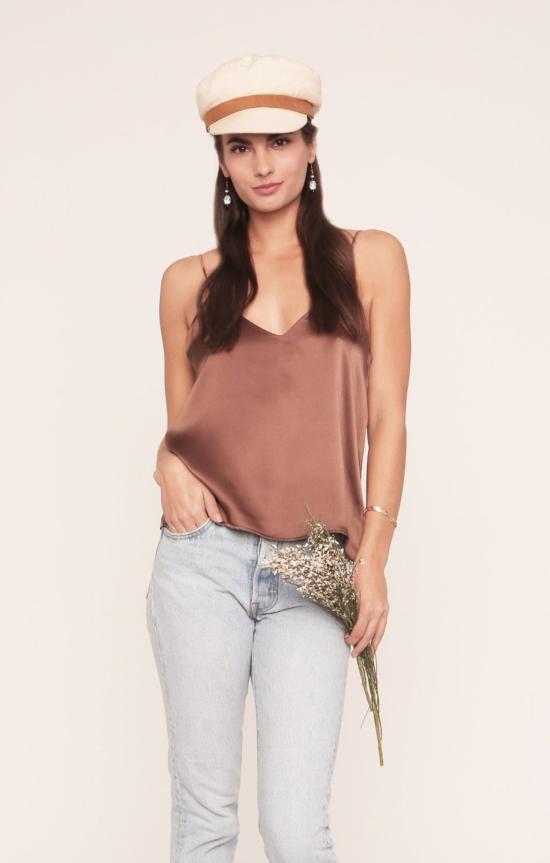  메릿 찰스 민소매 티셔츠 코코 탱크 에스프레소 브라운 - MERRITT CHARLES