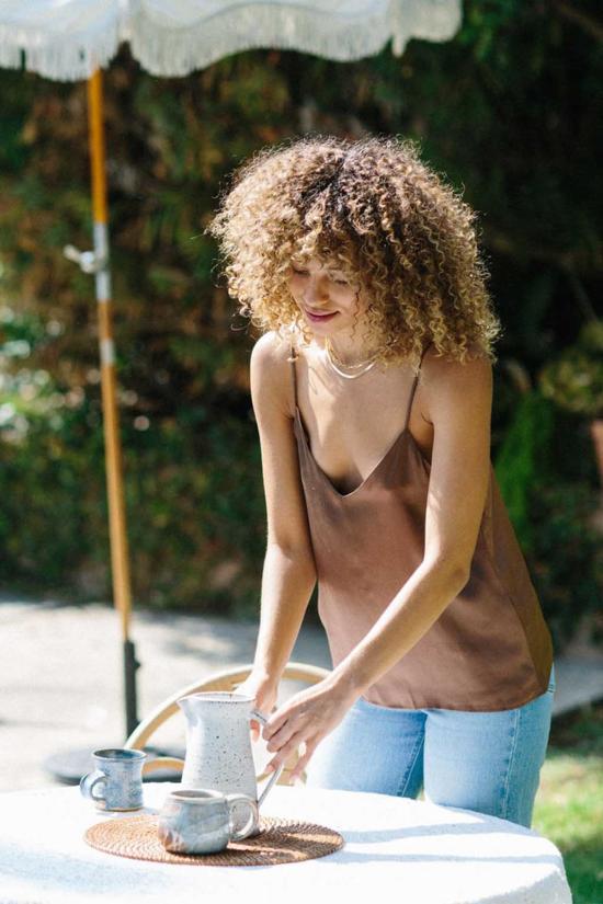  메릿 찰스 민소매 티셔츠 코코 탱크 에스프레소 브라운