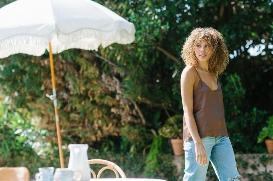  메릿 찰스 민소매 티셔츠 코코 탱크 에스프레소 브라운 - MERRITT CHARLES