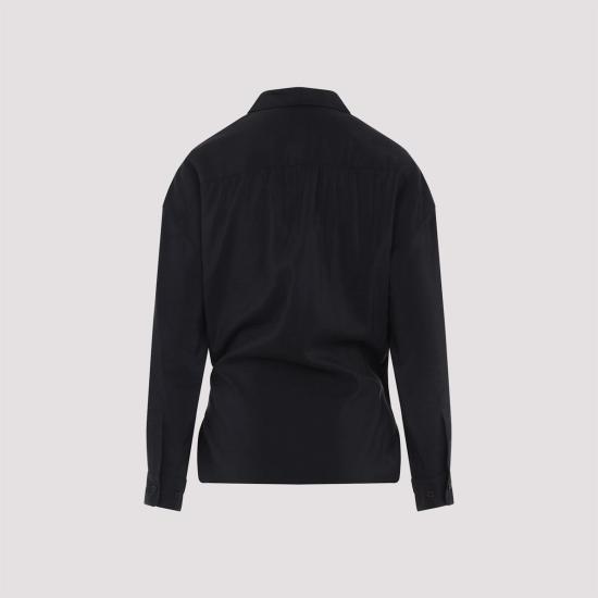  르메르 긴팔 티셔츠 트위스티드 셔츠 블랙 - LEMAIRE