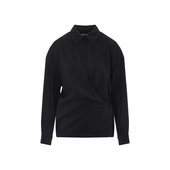  르메르 긴팔 티셔츠 트위스티드 셔츠 블랙 - LEMAIRE