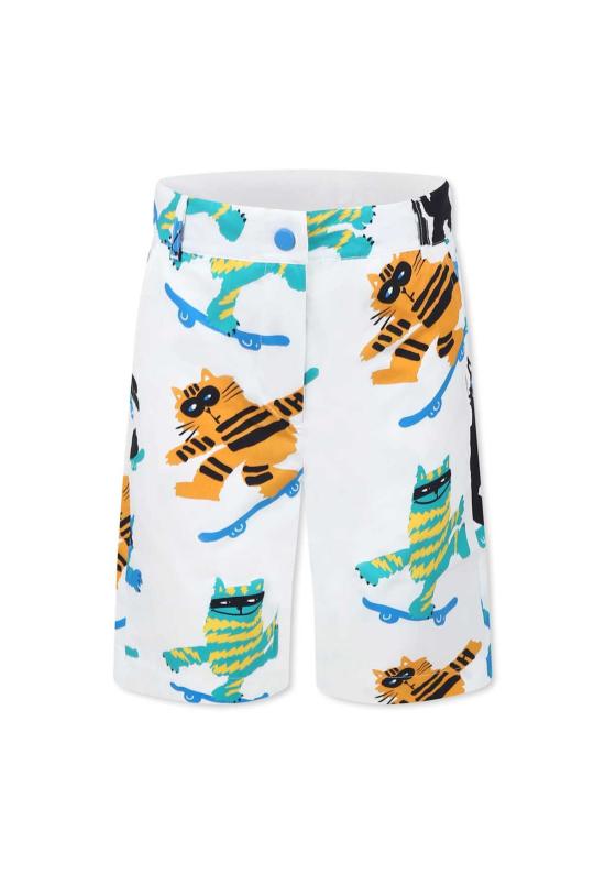  [키즈] 스텔라 맥카트니 쇼츠/버뮤다 스텔라 매카트니 아동용 고양이 무늬 흰색 반바지