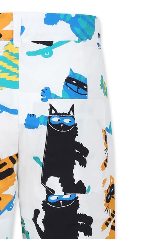  [키즈] 스텔라 맥카트니 쇼츠/버뮤다 스텔라 매카트니 아동용 고양이 무늬 흰색 반바지 - STELLA MCCARTNEY