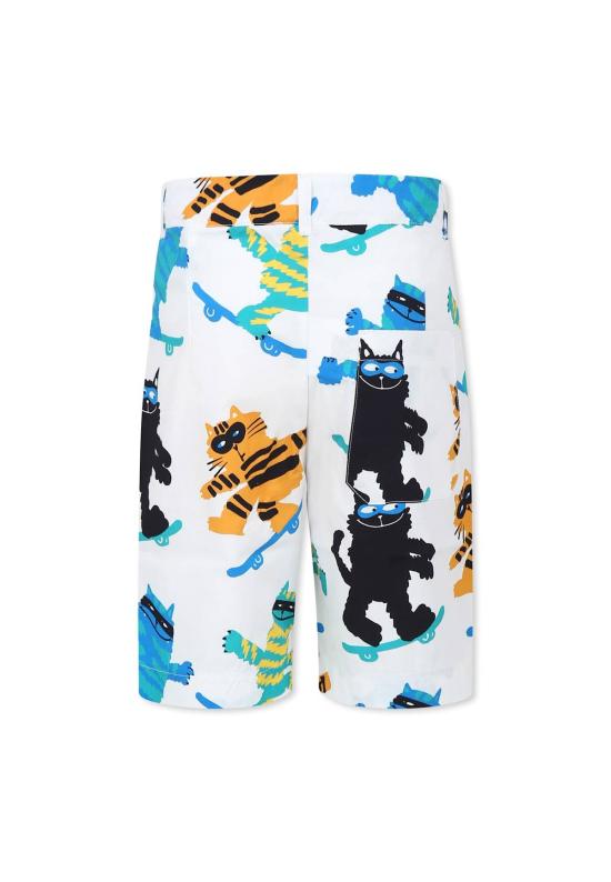  [키즈] 스텔라 맥카트니 쇼츠/버뮤다 스텔라 매카트니 아동용 고양이 무늬 흰색 반바지 - STELLA MCCARTNEY