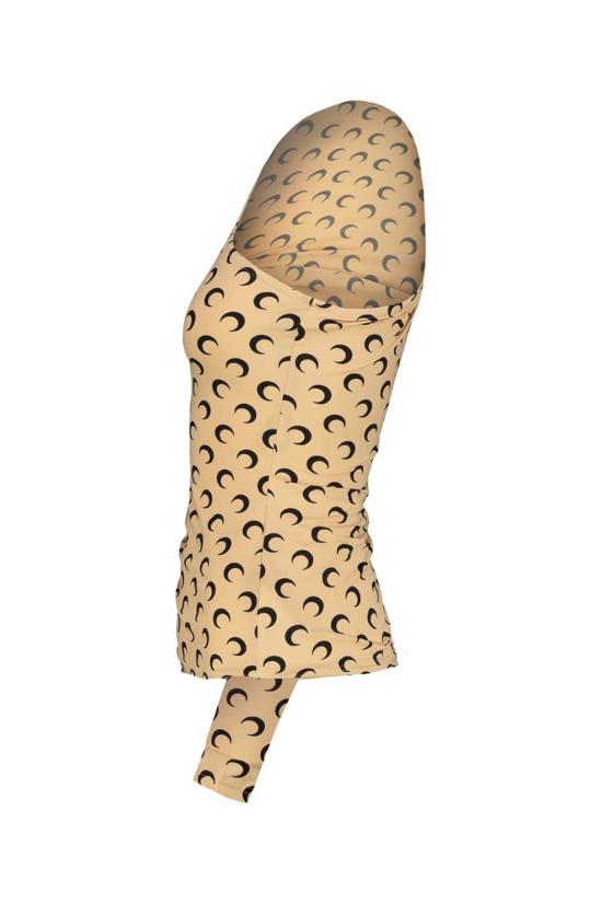  마린세르 블라우스 마린 세르 비대칭 탑 문 프린트 탄 - MARINE SERRE