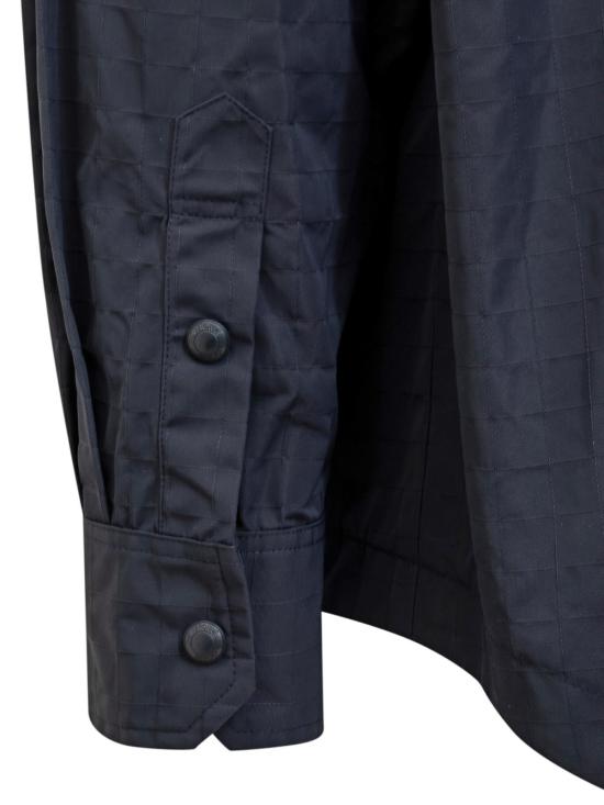  톰브라운 자켓 톰 브라운 스냅 프론트 오버셔츠 네이비 - THOM BROWNE