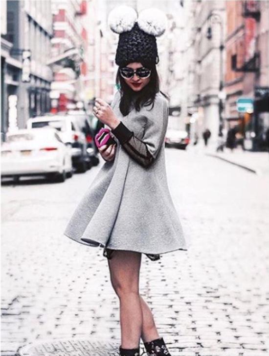  미샤램퍼트 모자 미샤 램퍼트 다크 그레이/화이트 미키 마우스 + 화이트 XL 폼폼