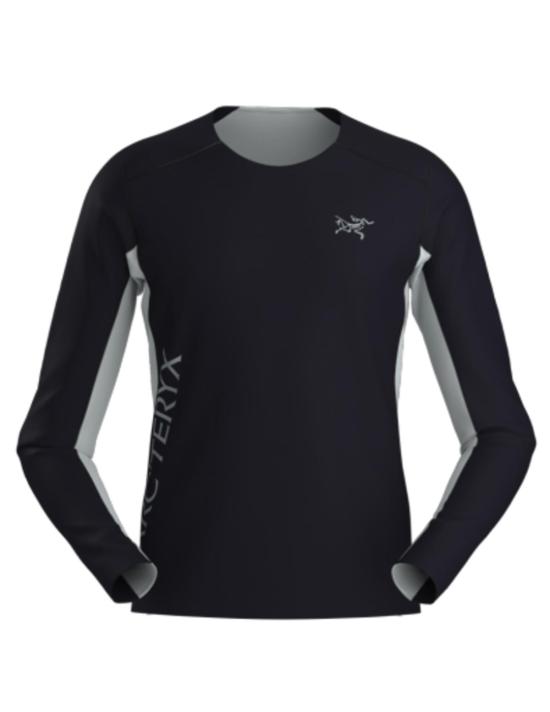  아크테릭스 긴팔 티셔츠 프라이드 노르반 다운워드 로고 긴팔 티셔츠 블랙/솔리튜드