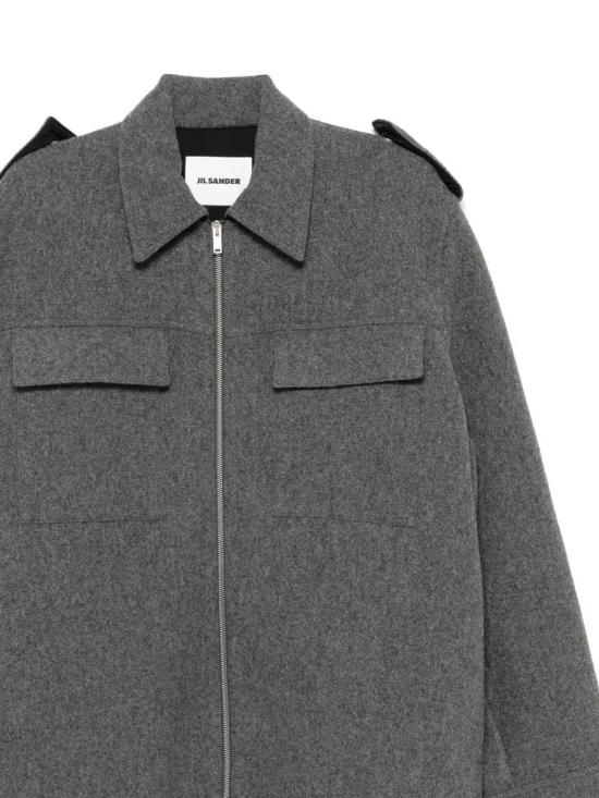  질샌더 자켓 질 샌더 스트럭처드 울 셔츠 그레이 - JIL SANDER