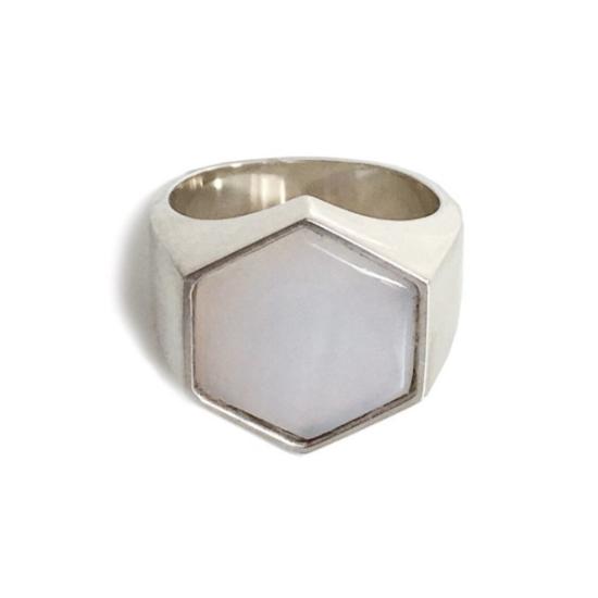  타린 토마스 반지 베컴 링 화이트 아게이트 - TARIN THOMAS