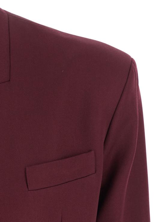  디 아티코 수트 자켓 아티코 보르도 재킷 (깊은 네크라인과 스트랩 포함) 보르도 색상 - THE ATTICO
