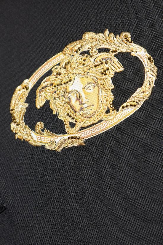  베르사체 폴로 티셔츠 로고 폴로 셔츠 블랙 - VERSACE