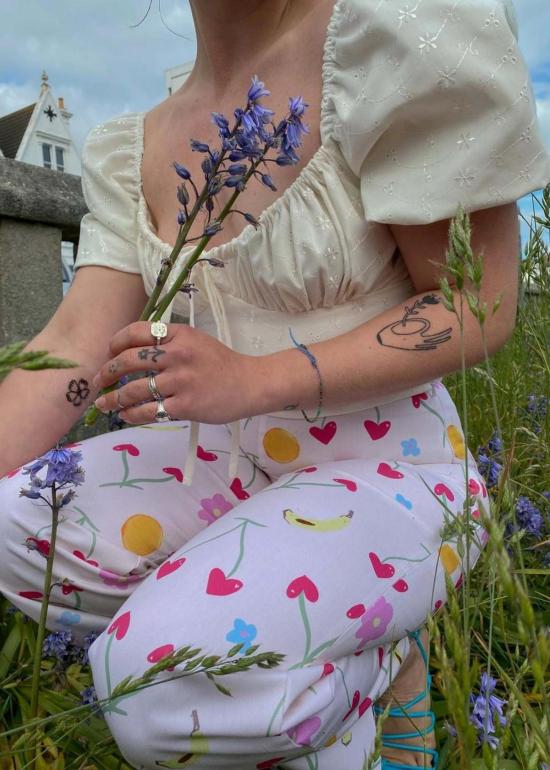  BY MEGAN CROSBY 블라우스 메건 크로스비 포지  브로더리 앙글레즈/화이트 - OTHER BRANDS