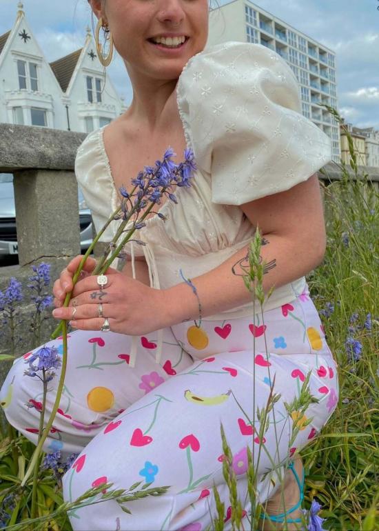  BY MEGAN CROSBY 블라우스 메건 크로스비 포지  브로더리 앙글레즈/화이트 - OTHER BRANDS