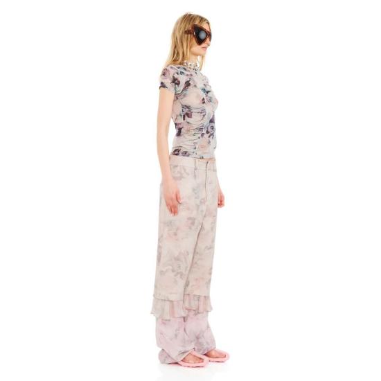  콜리나 스트라다 블라우스 서펜타인 탑 베이지 수채화 장미 - COLLINA STRADA