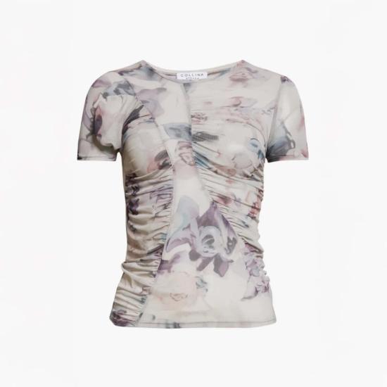  콜리나 스트라다 블라우스 서펜타인 탑 베이지 수채화 장미 - COLLINA STRADA