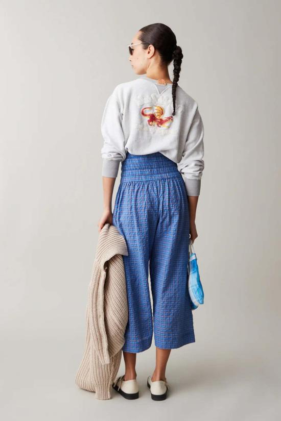  Caron Callahan 크롭 팬츠 캐론 캘러핸 노라 팬츠 블루 체크 - OTHER BRANDS