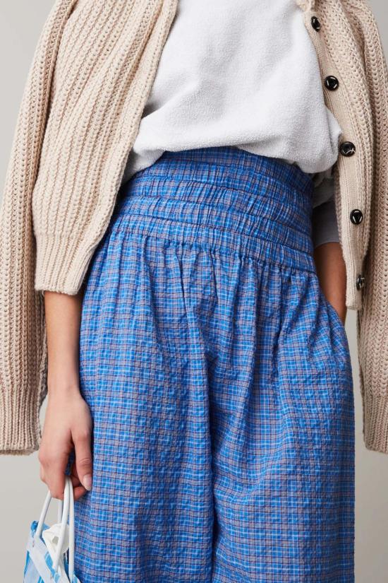  Caron Callahan 크롭 팬츠 캐론 캘러핸 노라 팬츠 블루 체크 - OTHER BRANDS