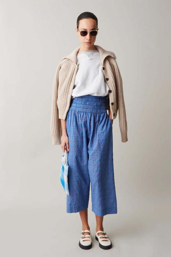  Caron Callahan 크롭 팬츠 캐론 캘러핸 노라 팬츠 블루 체크 - OTHER BRANDS