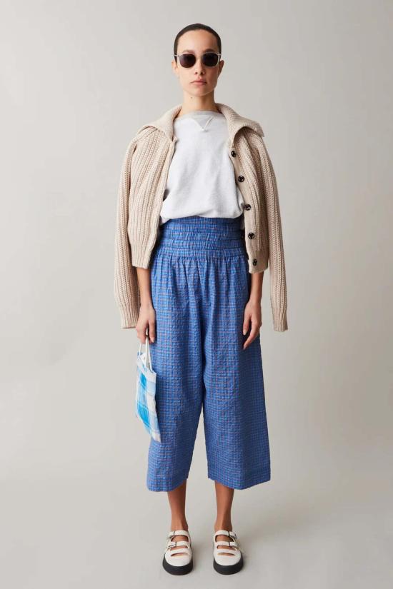  Caron Callahan 크롭 팬츠 캐론 캘러핸 노라 팬츠 블루 체크