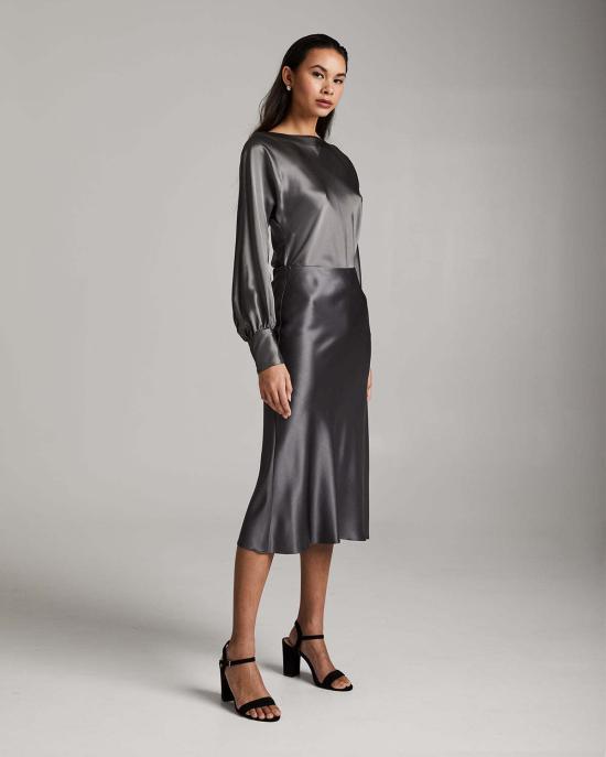  보즈 미디 스커트 바이어스  블랙 - VOZ