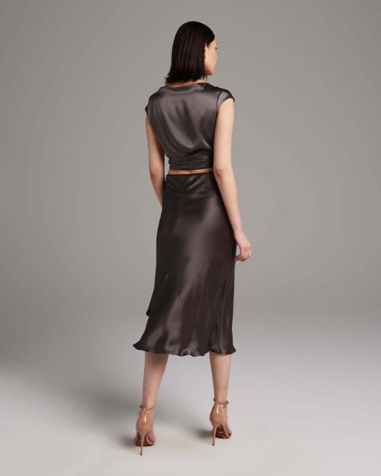  보즈 미디 스커트 바이어스  블랙 - VOZ